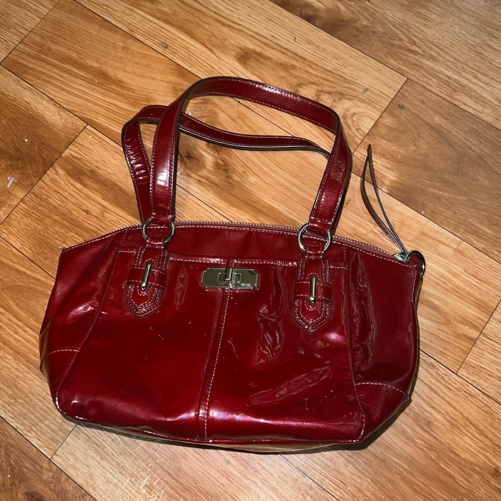 Vintage deep red coach handbag shoulder bag